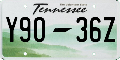 TN license plate Y9036Z