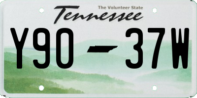 TN license plate Y9037W