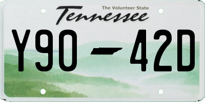 TN license plate Y9042D