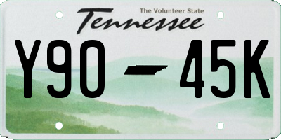 TN license plate Y9045K