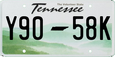 TN license plate Y9058K