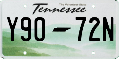 TN license plate Y9072N