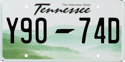 TN license plate Y9074D