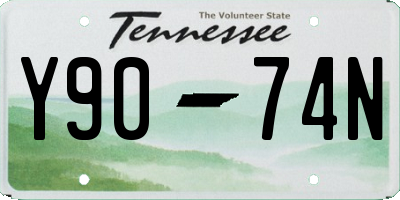 TN license plate Y9074N