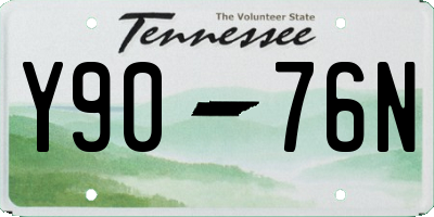 TN license plate Y9076N