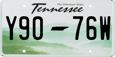 TN license plate Y9076W