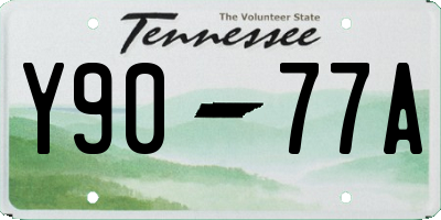TN license plate Y9077A