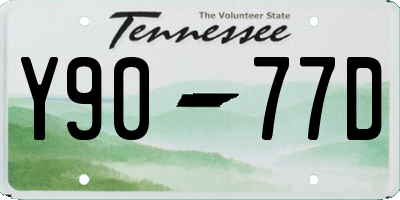 TN license plate Y9077D