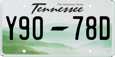 TN license plate Y9078D