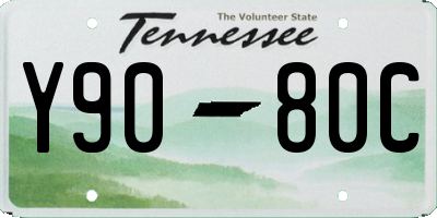 TN license plate Y9080C