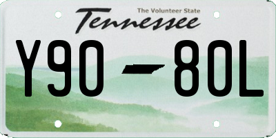 TN license plate Y9080L
