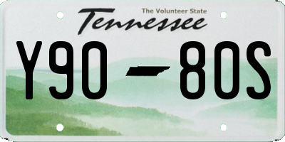 TN license plate Y9080S