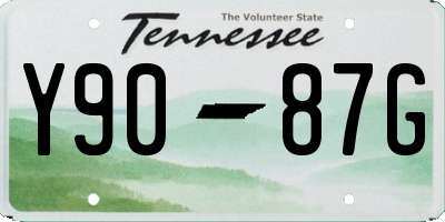 TN license plate Y9087G