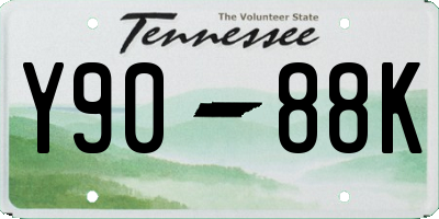 TN license plate Y9088K
