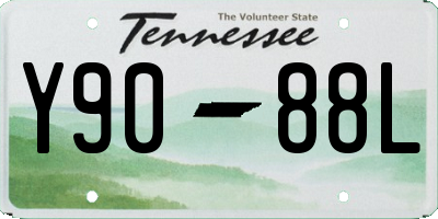 TN license plate Y9088L