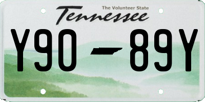 TN license plate Y9089Y