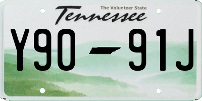 TN license plate Y9091J