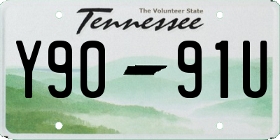 TN license plate Y9091U