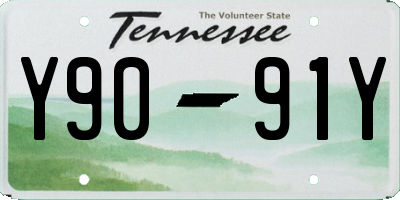 TN license plate Y9091Y