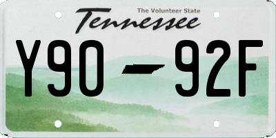TN license plate Y9092F