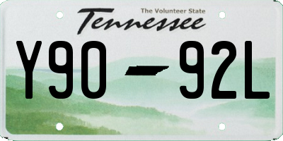 TN license plate Y9092L