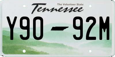 TN license plate Y9092M