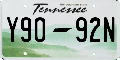 TN license plate Y9092N