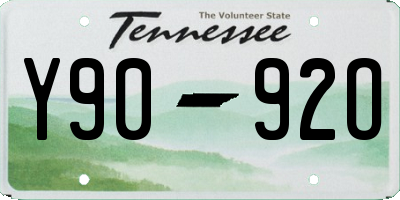 TN license plate Y9092O