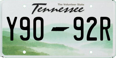 TN license plate Y9092R