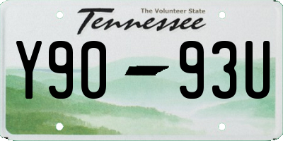 TN license plate Y9093U