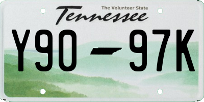 TN license plate Y9097K