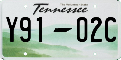 TN license plate Y9102C