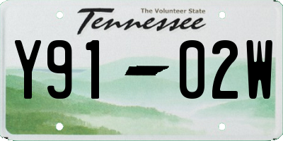 TN license plate Y9102W