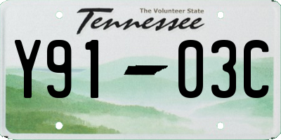 TN license plate Y9103C