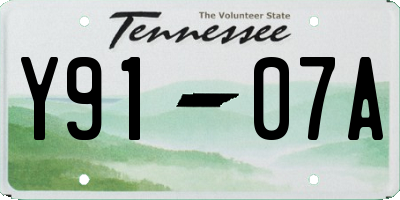 TN license plate Y9107A