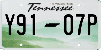TN license plate Y9107P