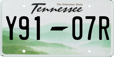 TN license plate Y9107R