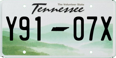 TN license plate Y9107X
