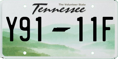 TN license plate Y9111F