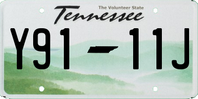 TN license plate Y9111J