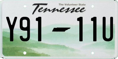 TN license plate Y9111U