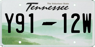 TN license plate Y9112W