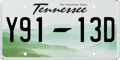 TN license plate Y9113D