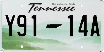 TN license plate Y9114A