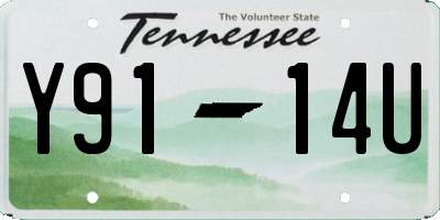 TN license plate Y9114U