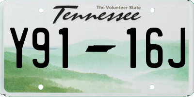 TN license plate Y9116J