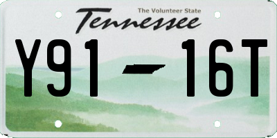 TN license plate Y9116T