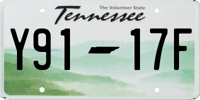 TN license plate Y9117F