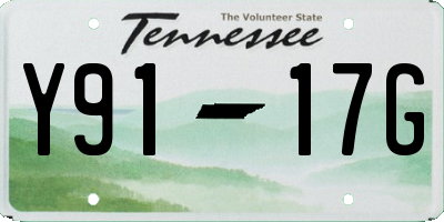 TN license plate Y9117G