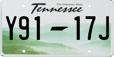 TN license plate Y9117J